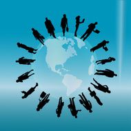 Vector silhouette of a business people N12