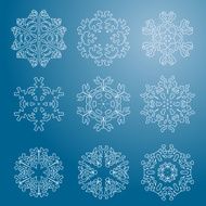 Snowflake icon Winter theme snowflakes of different shapes N12