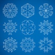 Snowflake icon Winter theme snowflakes of different shapes N13