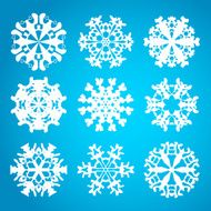 Snowflake icon Winter theme snowflakes of different shapes N14
