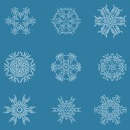 Snowflake icon Winter theme snowflakes of different shapes N16