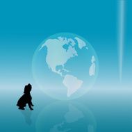 Vector silhouette of a dog N150