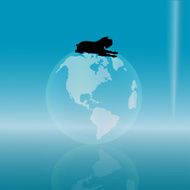 Vector silhouette of a dog N152