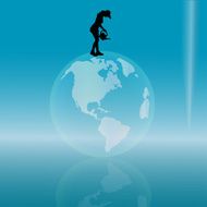 Vector silhouette of woman N211