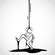 Black ink Cartoon of black ink spot