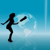 Vector silhouette of woman N212