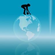 Vector silhouette of woman N213