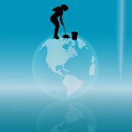 Vector silhouette of woman N214