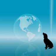 Vector silhouette of a dog N153