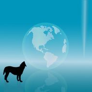 Vector silhouette of a dog N154