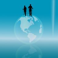 Vector silhouette of a people N167