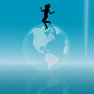 Vector silhouette of woman N215