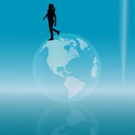 Vector silhouette of woman N217