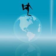 Vector silhouette of a diver N3