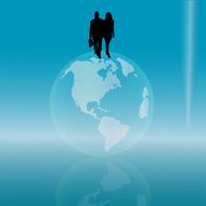 Vector silhouette of couple N306