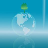 Vector globe that grows on a tree