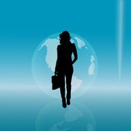 Vector silhouette of woman N225