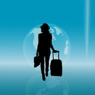 Vector silhouette of woman N226