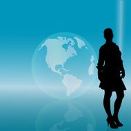 Vector silhouette of woman N229