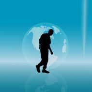 Vector silhouette of a man N619