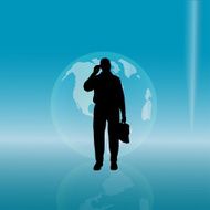 Vector silhouette of a businessman N16