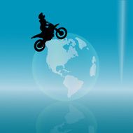 Vector silhouette of a biker N10