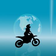 Vector silhouette of a biker N11