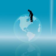 Vector silhouette of golfer N2
