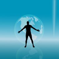 Vector silhouette of man N104