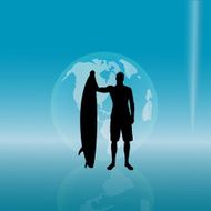 Vector silhouette of man N105