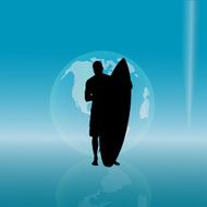 Vector silhouette of man N106