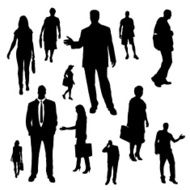 Vector silhouette of business people N40
