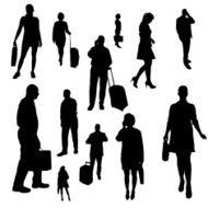 Vector silhouette of businessman N22