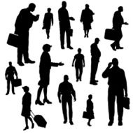 Vector silhouette of business people N41