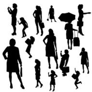 Vector silhouette of businesswoman N89