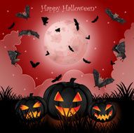 Halloween Pumpkins under the moonlight