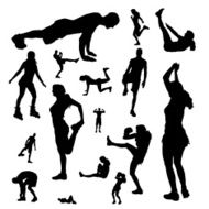 Vector silhouettes of people N168