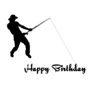 Vector silhouette of a fisherman N9