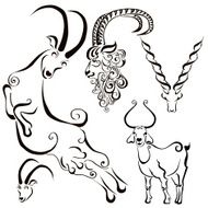 silhouettes of goats set2