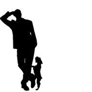 Vector silhouette of man N113
