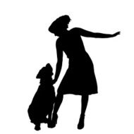 Vector silhouette of woman N235