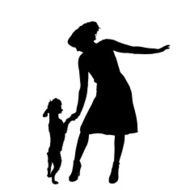 Vector silhouette of woman N236