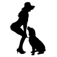 Vector silhouette of woman N237