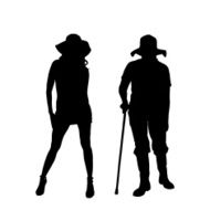Vector silhouette of woman N242