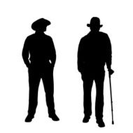 Vector silhouette of man N114