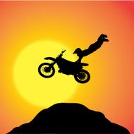 Vector silhouette of a biker N12