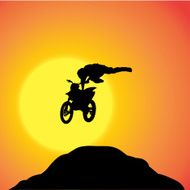 Vector silhouette of a biker N13