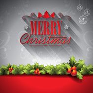 Holiday illustration on a Christmas theme with typographic elements