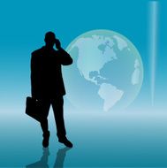 Vector silhouette of businessman N38