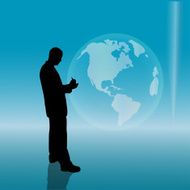 Vector silhouette of businessman N39